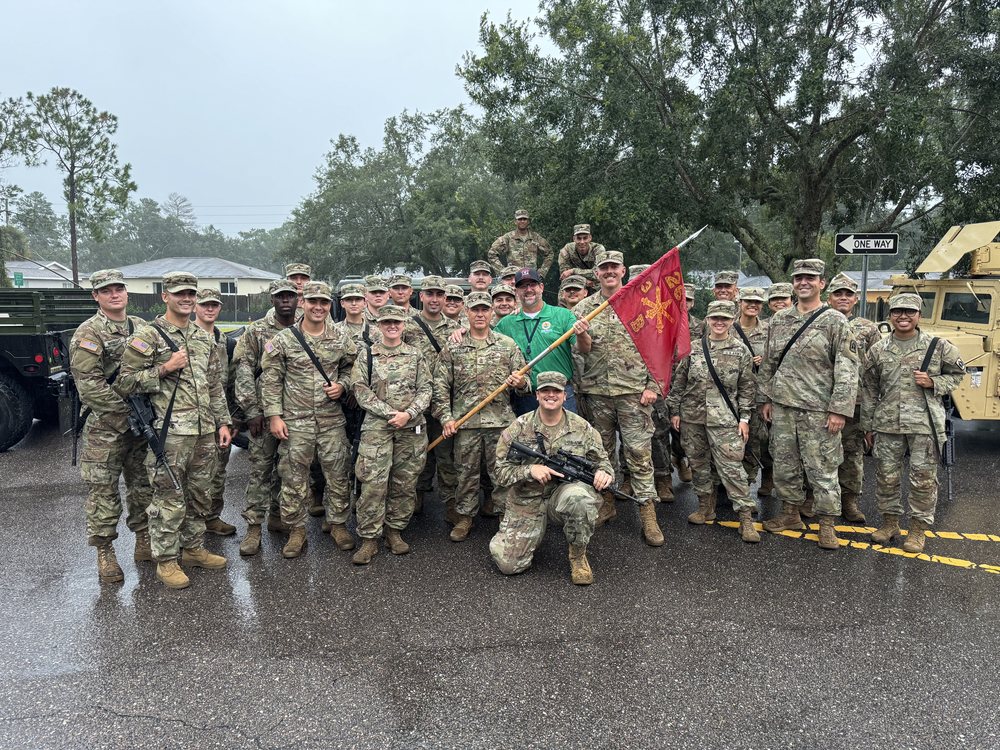 Brian Hawkins with the Florida National Guard during the storm