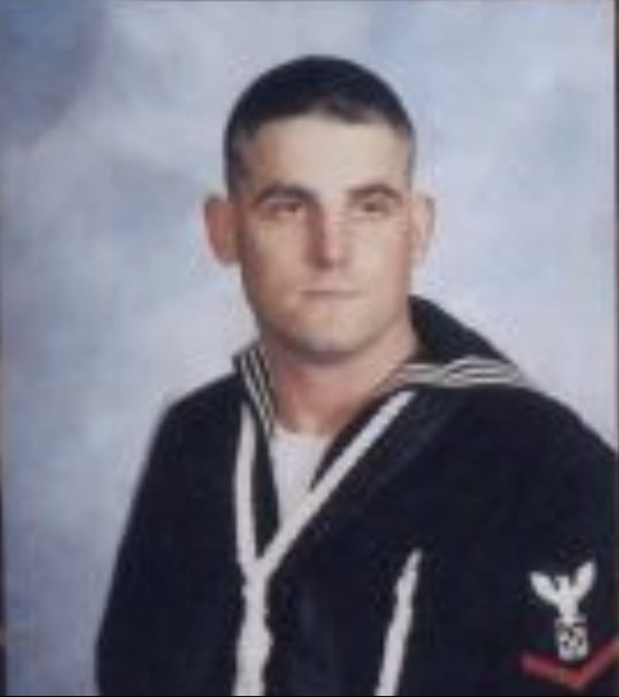 Brian Hawkins in his U.S. Navy uniform